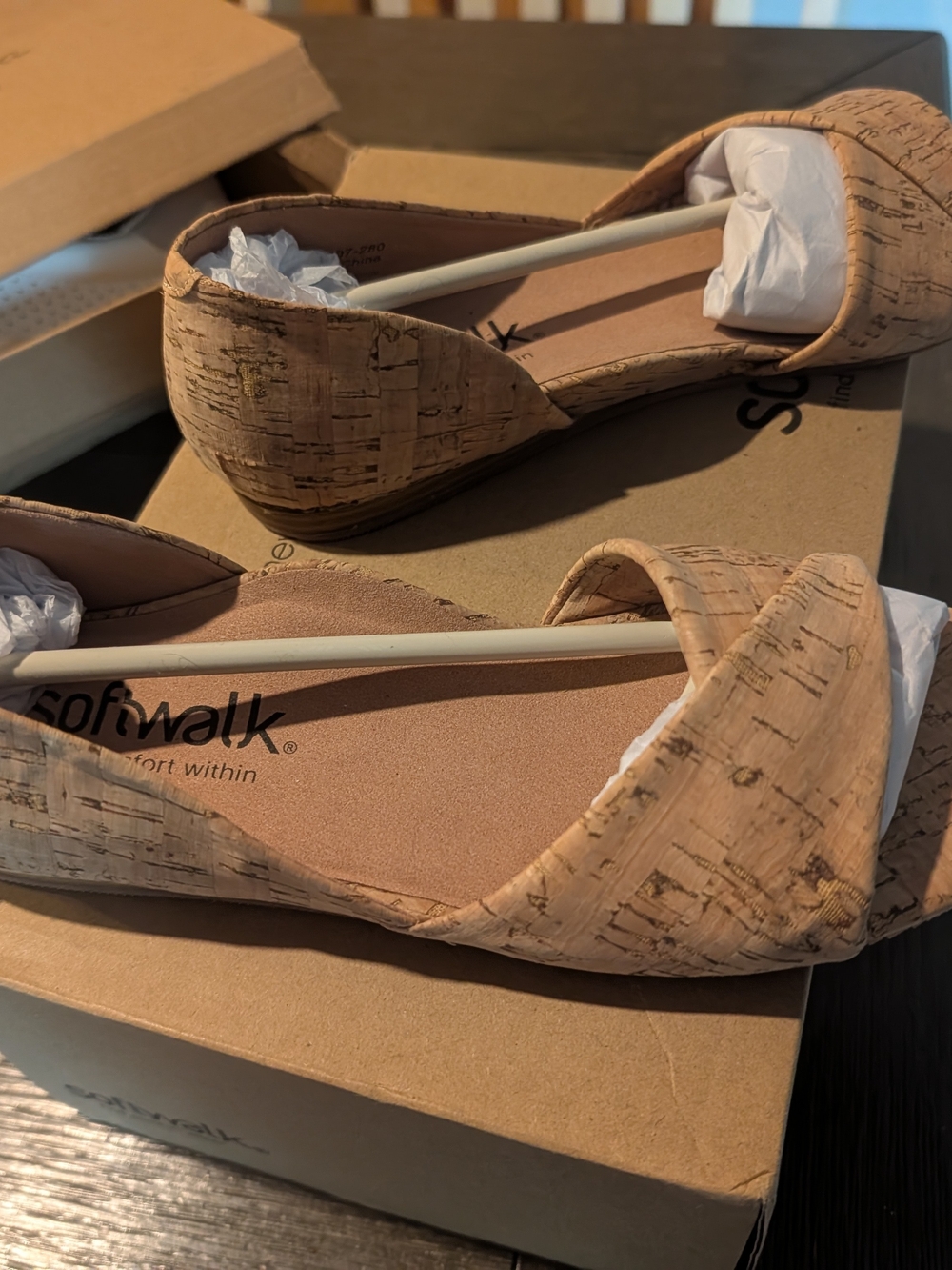 SoftWalk Cypress Sandal Flats in Natural Cork